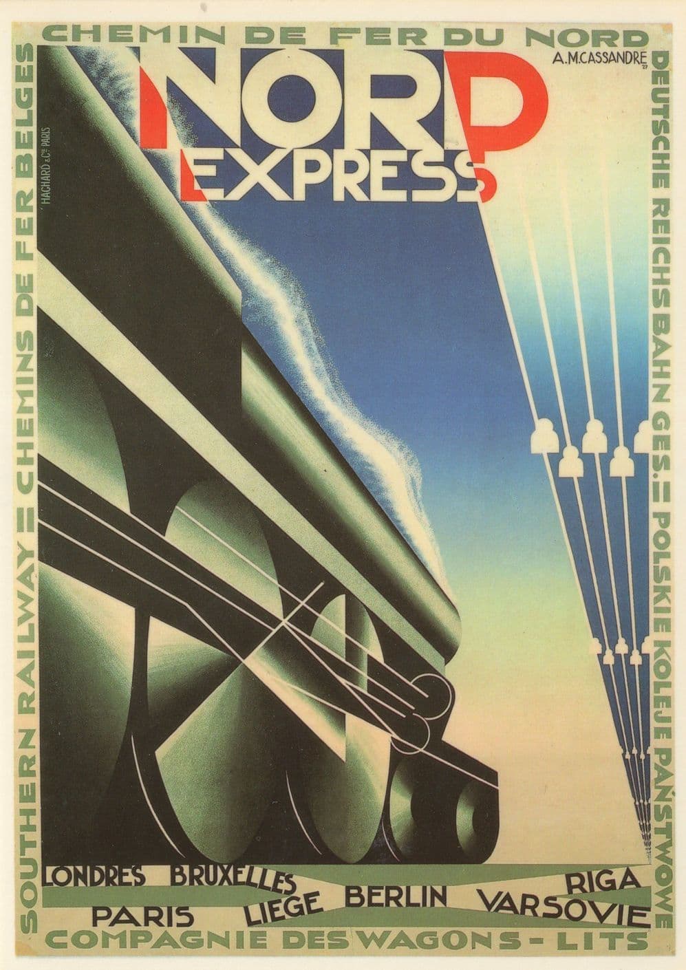 Nord Express Train From London To Bruxelles Paris Berlin Postcard