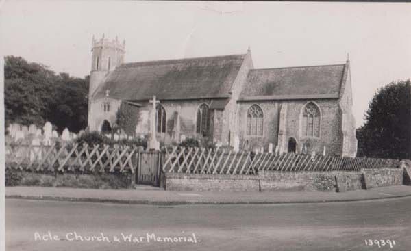 Norfolk Acle Church & War WW1 Memorial Antique Real Photo Postcard