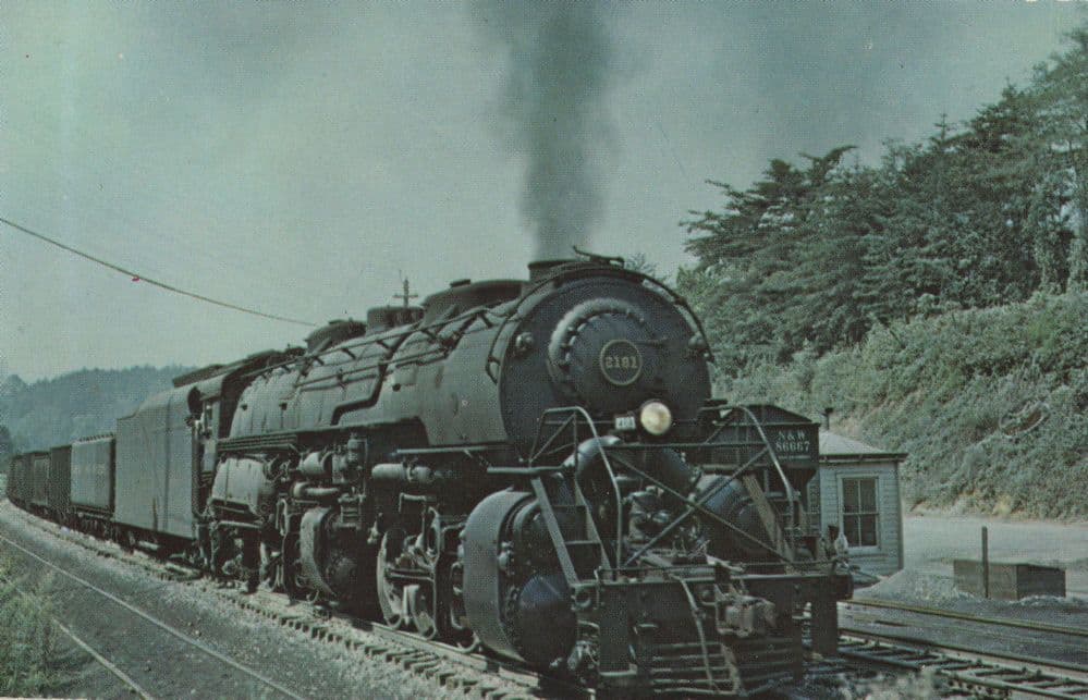 Norfolk & Western 2181 1950s Train Postcard