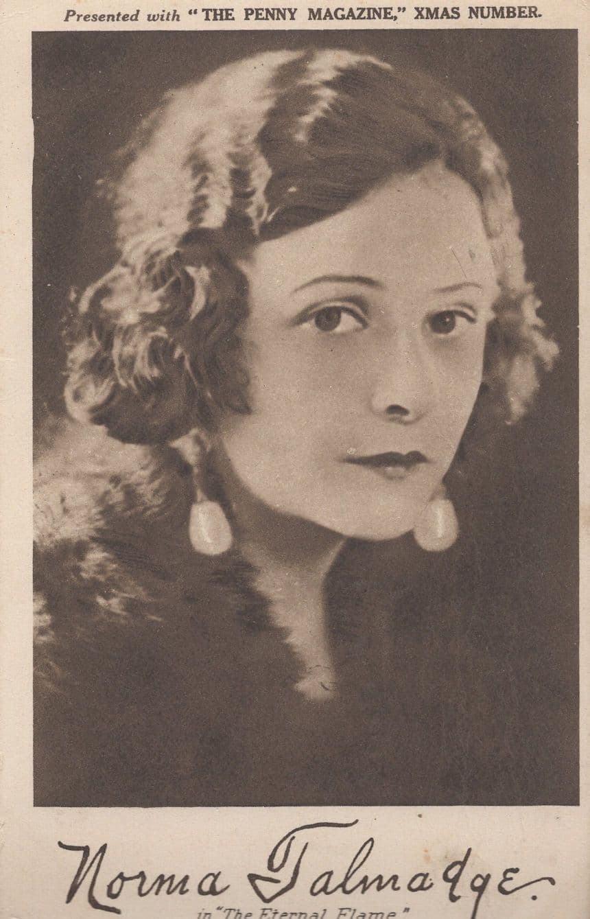 Norma Falmadge In The Eternal Flame Silent Film Printed Signed Rare Postcard