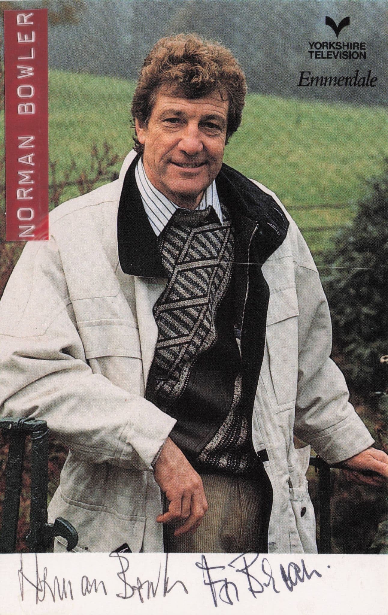 Norman Bowler Frank Tate Emmerdale Hand Signed Cast Photo