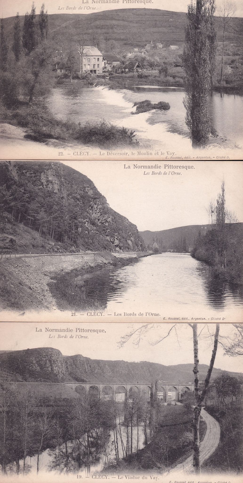 Normandie Viaduc De Vers Clecy Bords De L'Orne 3x Postcard s