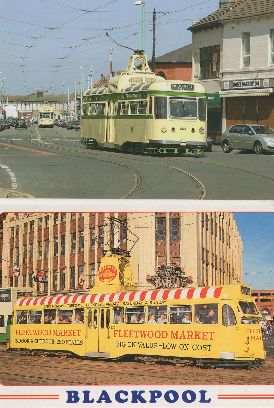 North Albert Street Fleetwood Lancs Bakers Bus 2x Postcard s
