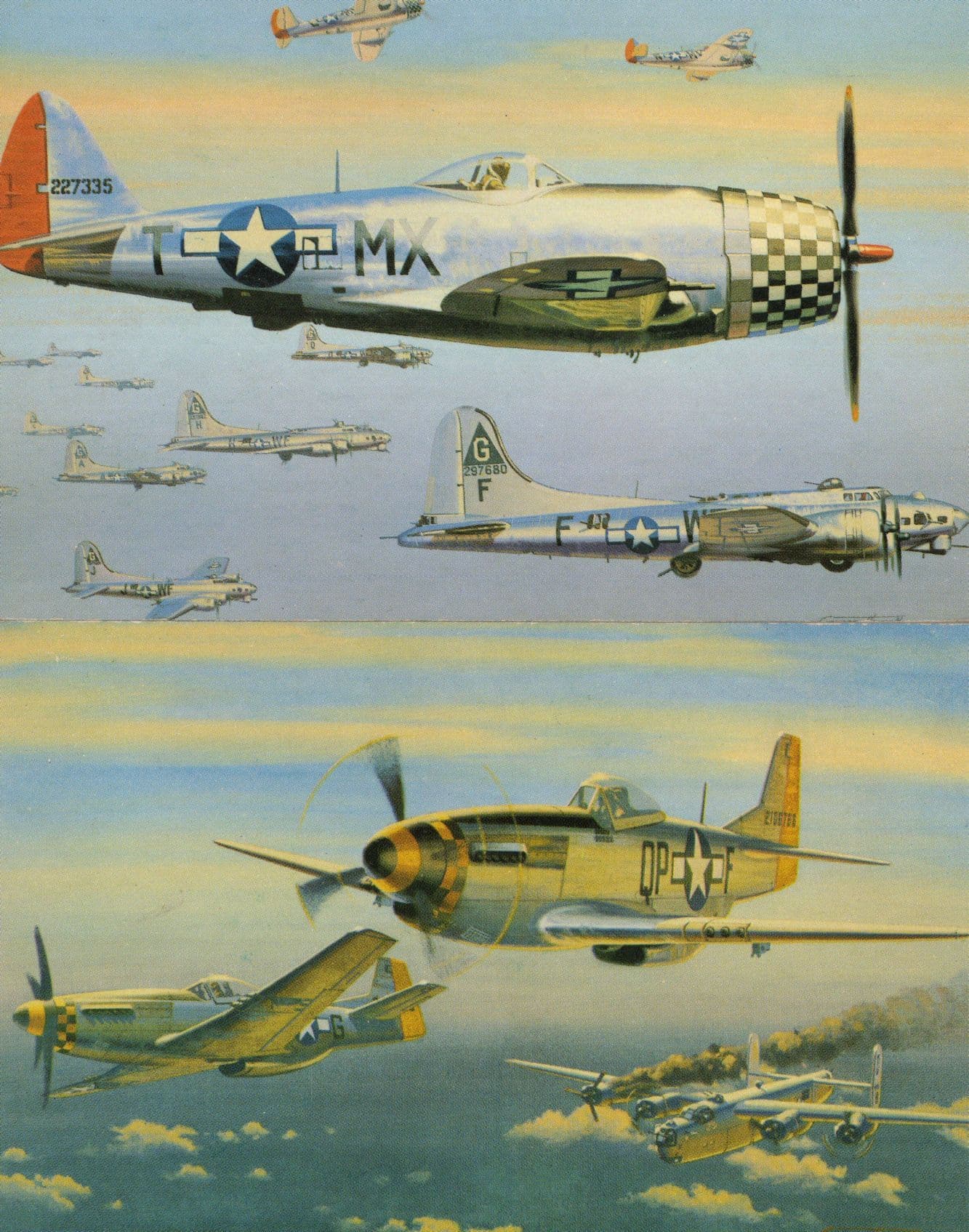 North American WW2 Mustangs Aircraft 353rd & 82nd Group 2x Postcard s
