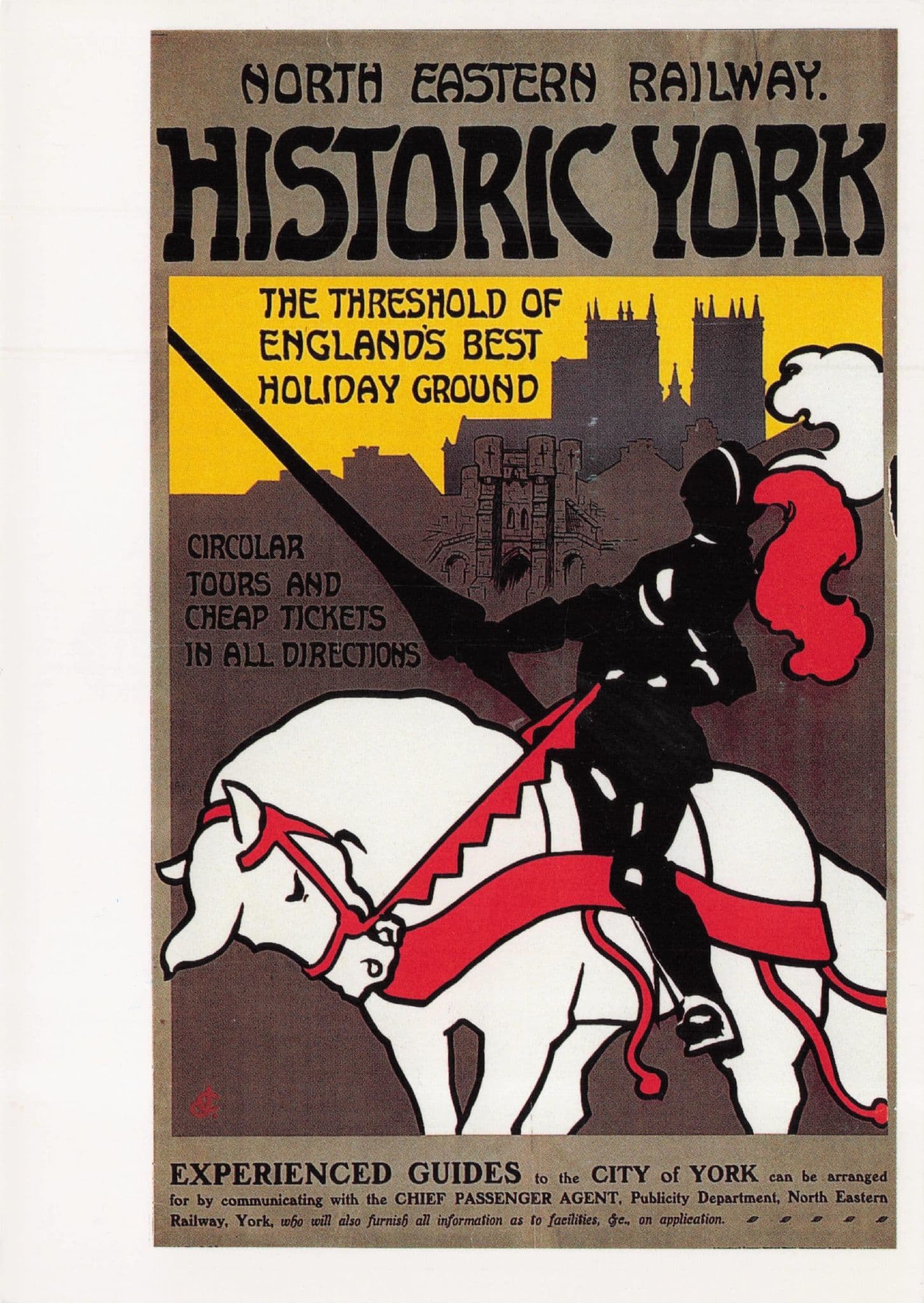 North Eastern Railway Historic York Medieval Knight Poster Postcard