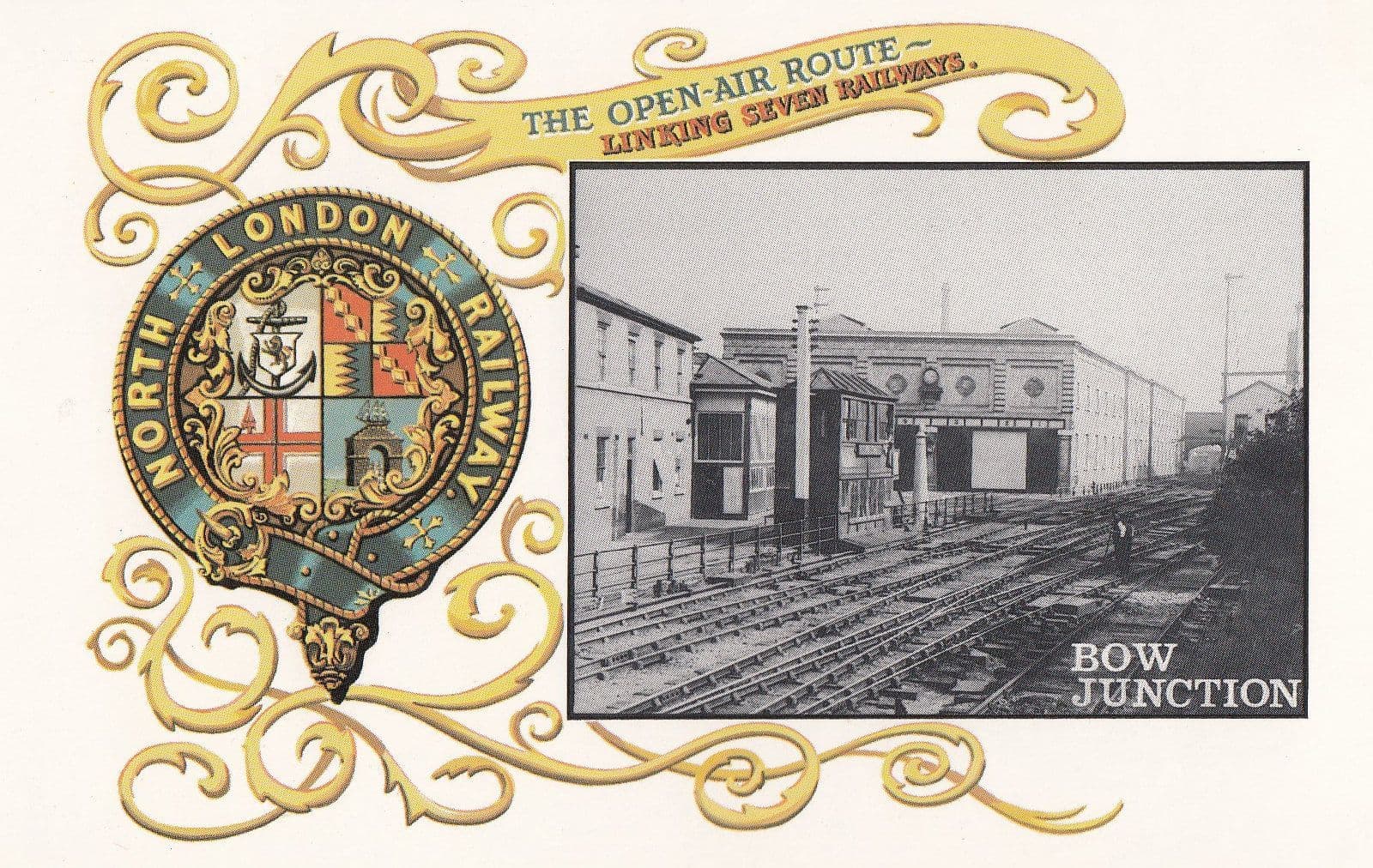 North London Railway Bow Junction Train Open Air Route Postcard