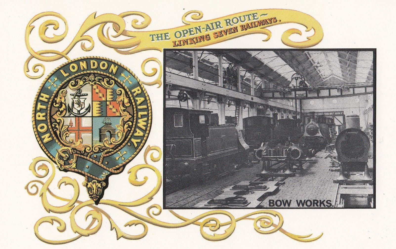 North London Railway Bow Works Train Open Air Route Postcard