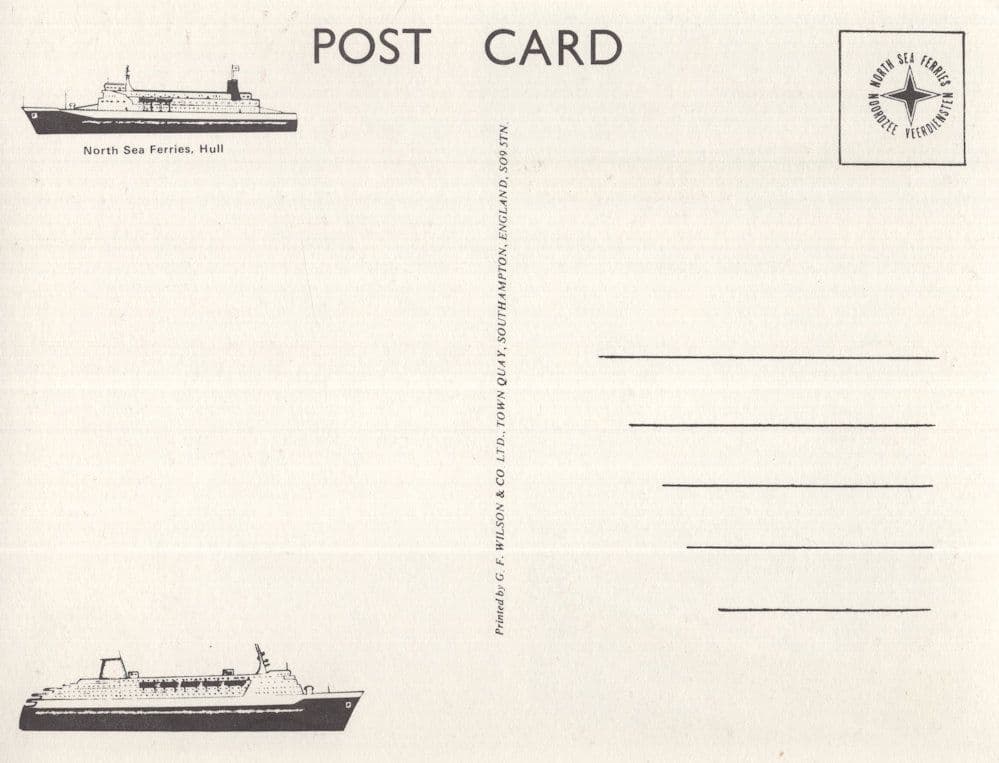 North Sea Ferries Hull Zeeburgge Norway Map Giant Rare Postcard