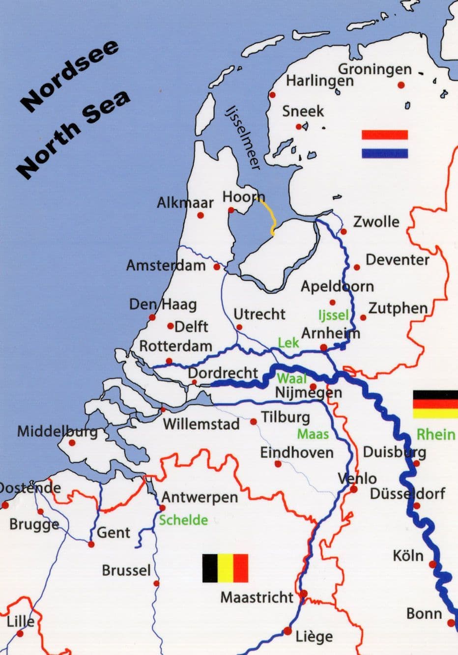 North Sea Nordsee Rare 1980s Map Postcard