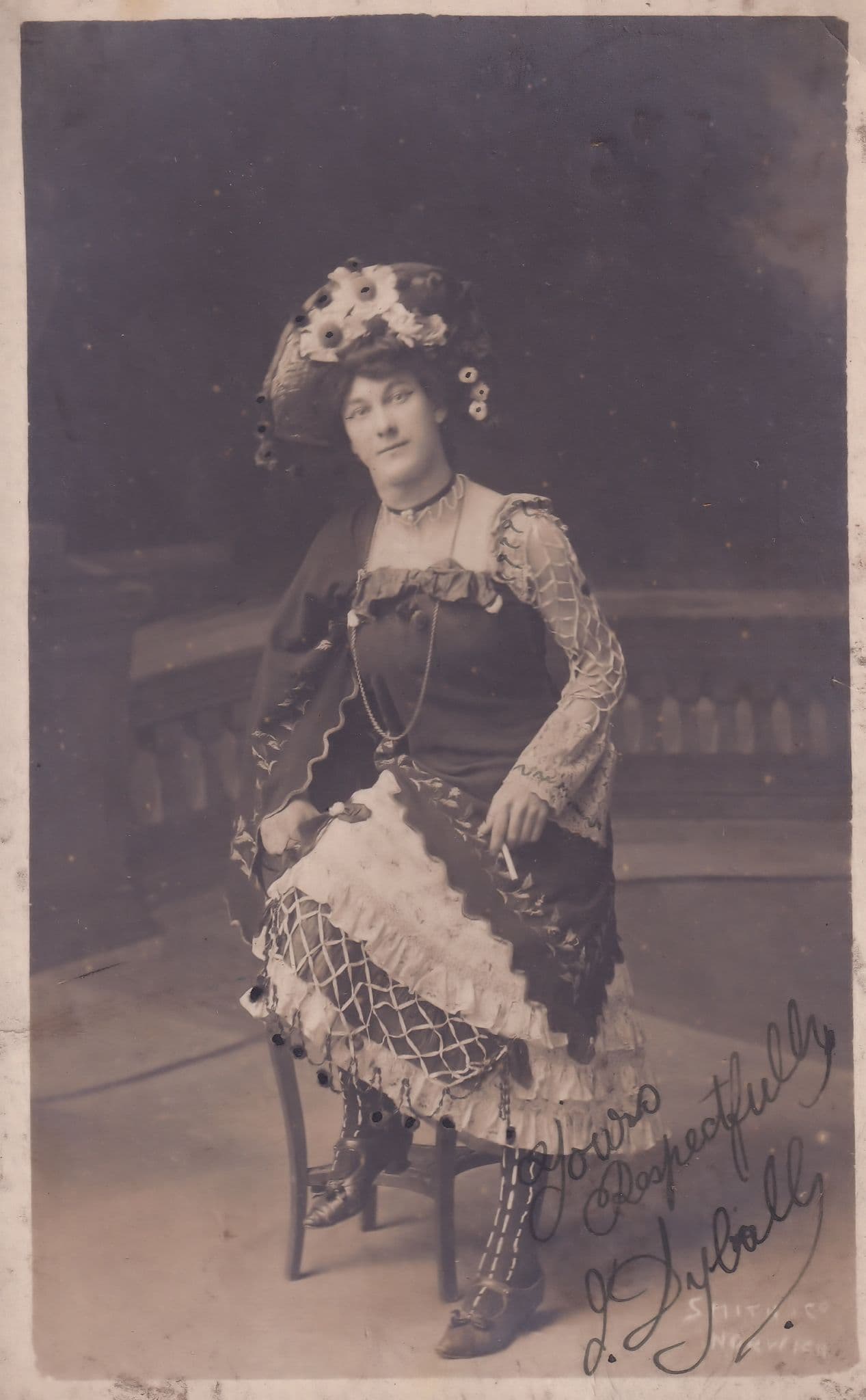 Norwich 1907 Edwardian Hat Fashion Lady Hand Signed Postcard