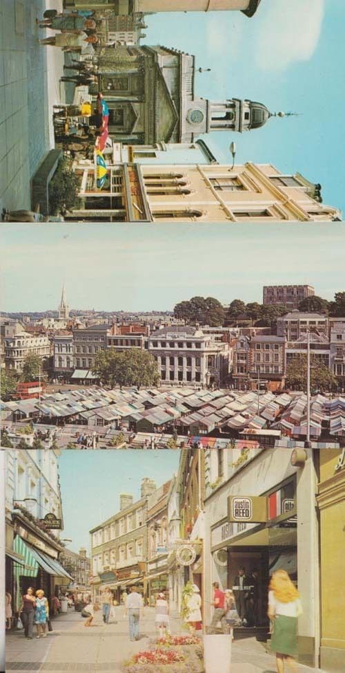Norwich Norfolk Austin Reed Watch Maker Market Cafe 3x 1970s Postcard s Bundle