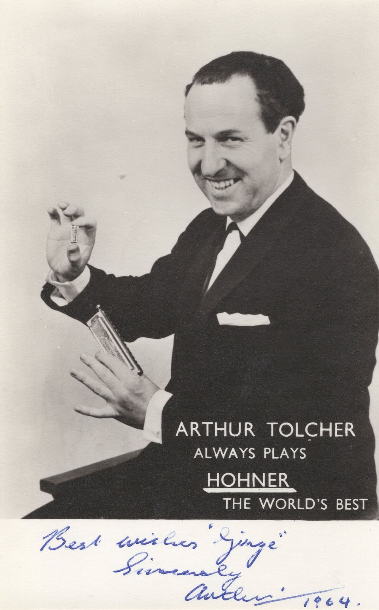 Not Now Arthur Tolcher Harmonica On Morecambe & Wise Hand Signed Photo
