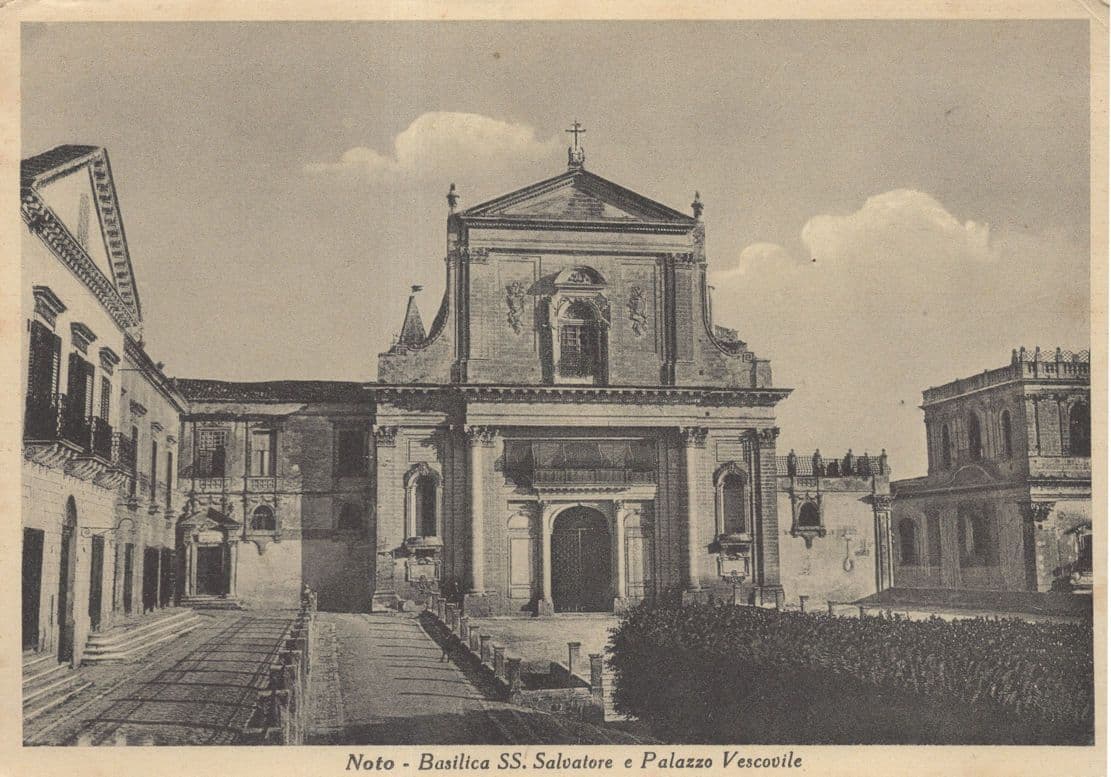 Noto Basilica SS Salvatore Italy Italian Vintage Old Postcard