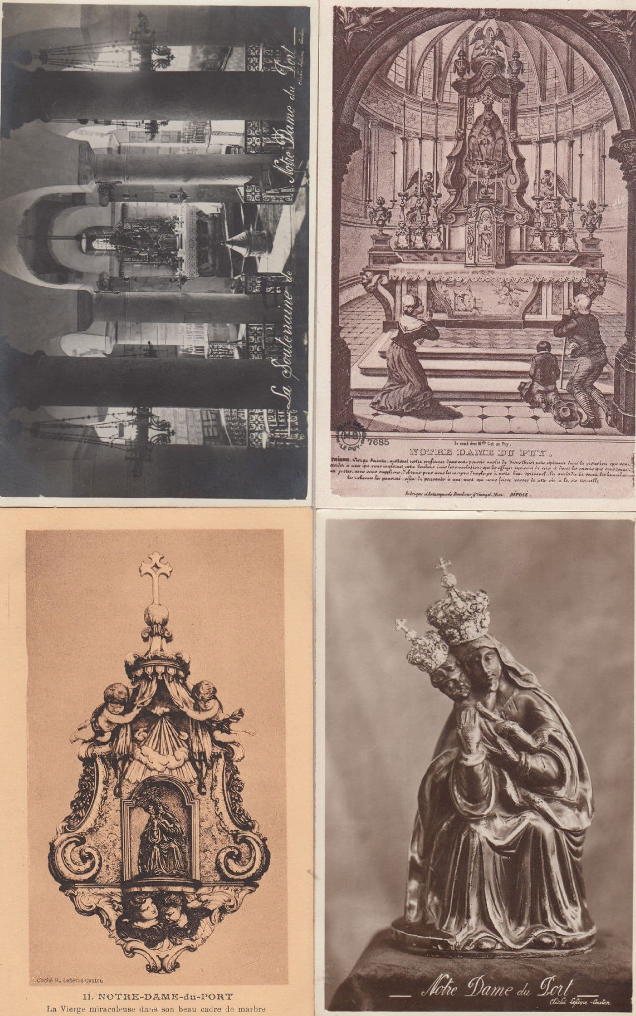 Notre Dame Du Port 4x French Religious Antique France Postcard s