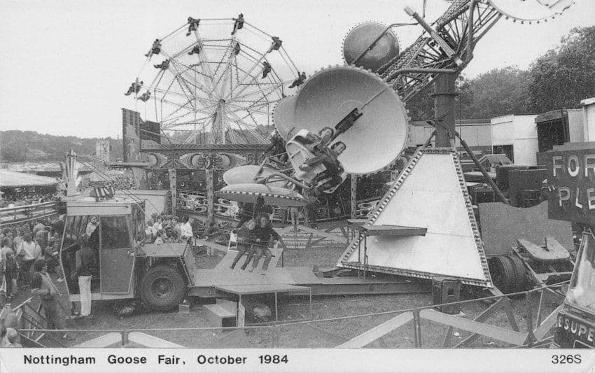 Nottingham Goose Fair 1984 Real Photo Circus Big Wheel Postcard
