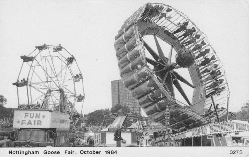Nottingham Goose Fair 1984 Real Photo RPC Circus Big Wheel Postcard