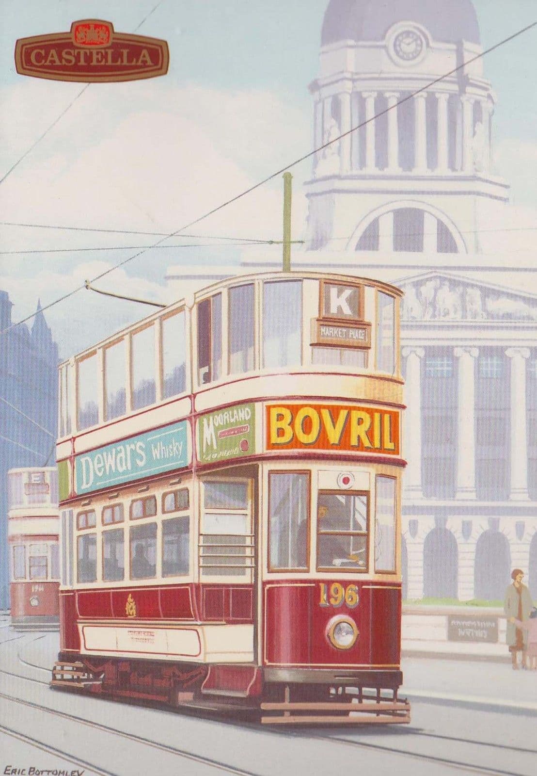 Nottingham Tram Castella Cigars Limited Edition Artist Drawn Transport Postcard