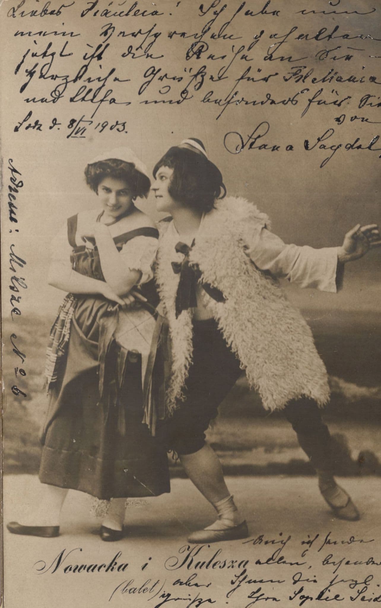 Nowacka & Kulesxa Polish Theatre Actresses Antique Postcard