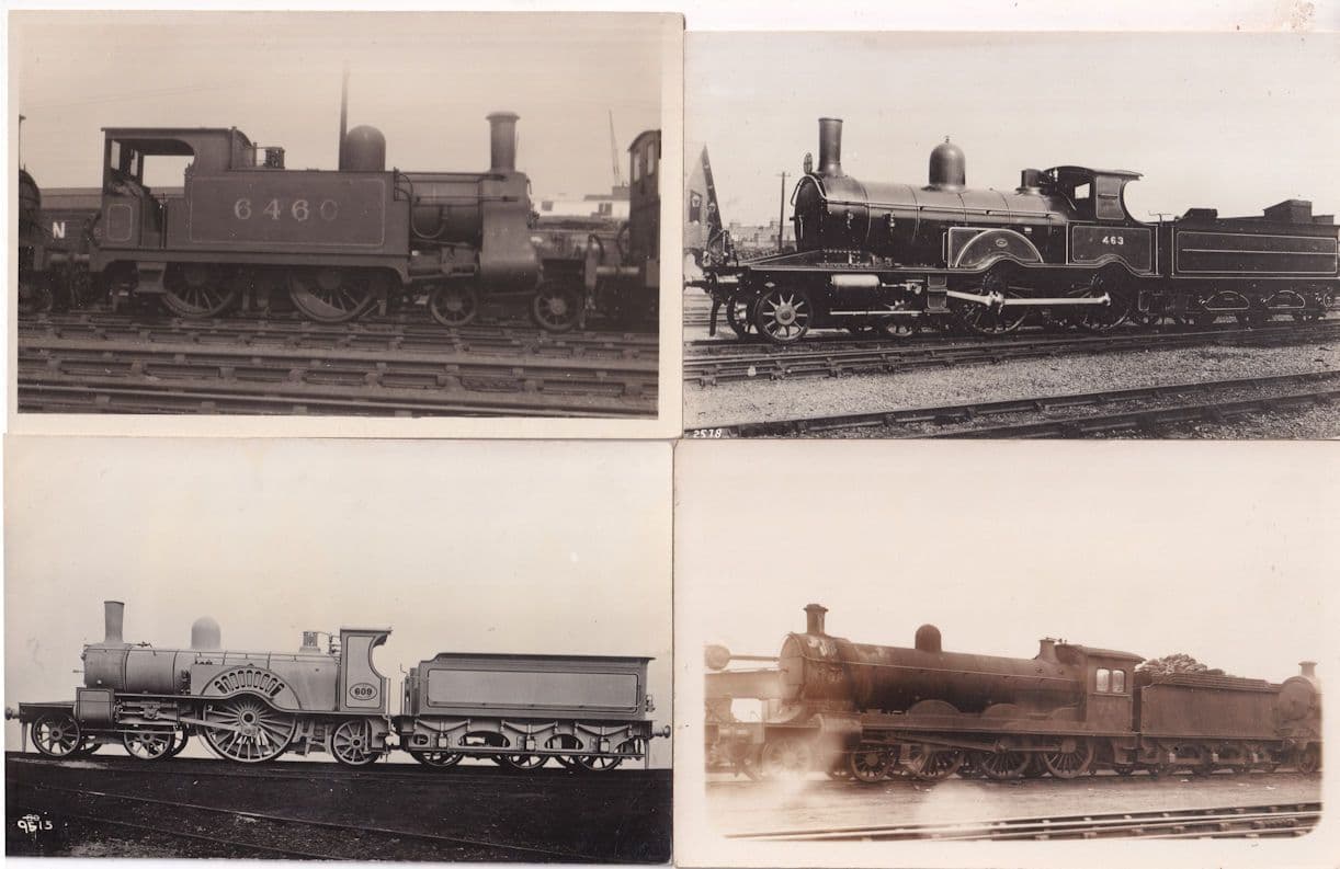Number 463 757 6460 608 4x Antique Train Real Photo Postcard s