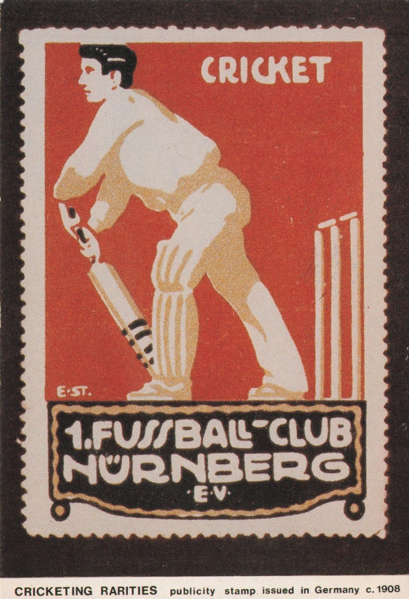 Nurnberg Cricket Fussball Club German 1908 Old Stamp Postcard