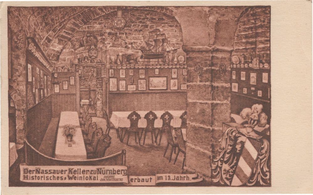 Nurnberg Nassauer Keller German Antique Postcard