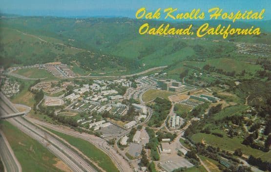 Oak Knolls Hospital Calafornia Aerial Birds Eye Postcard