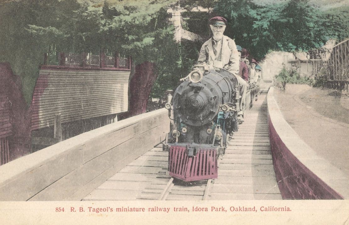 Oakland CA Idora Park Miniature Railway California USA Rare Old Postcard