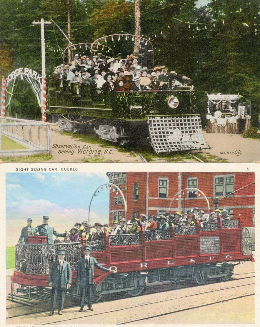 Observation Car Montreal Tourists Seeing Victoria BC Canada Postcard & MORE