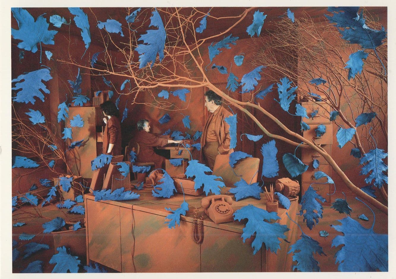 Office Breeze Of Blue Leaves Romance Secretary Exhibit Postcard