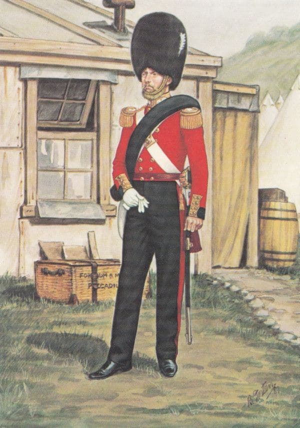 Officer Grenadier Guard in Russia 1854 Military Uniform Postcard