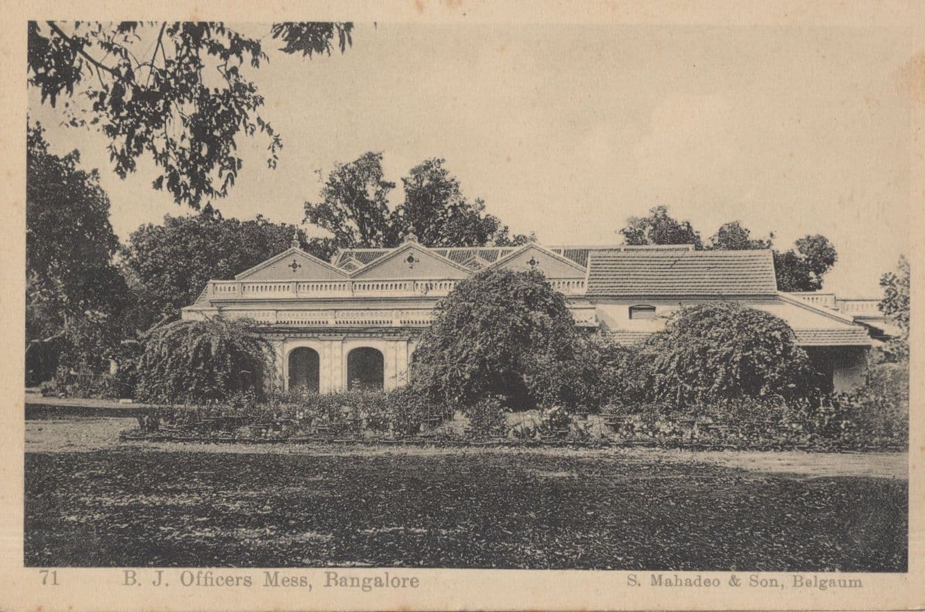 Officers Mess Bangalore Antique Rare Indian Military Postcard