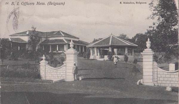 Officers Military Mess Belgaum Karnataka India Antique Indian Postcard