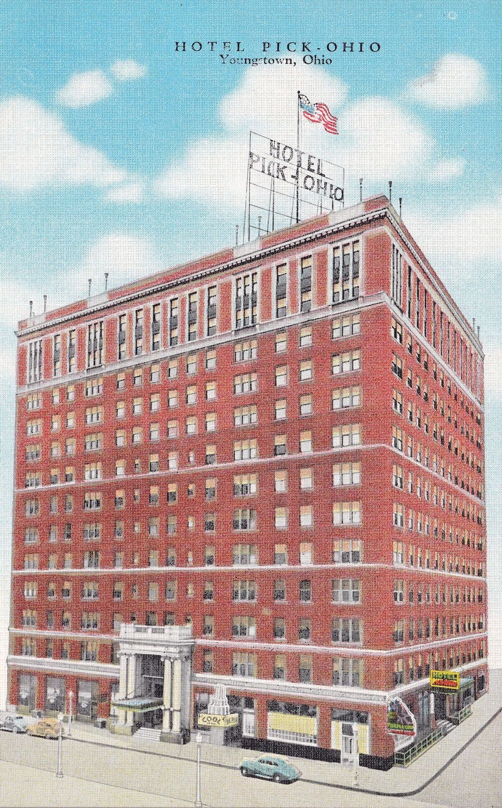 Ohio Youngstown Hotel Pick-Ohio USA Linen Mint Postcard