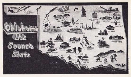 Oklahoma The Sooner State 2x Georgraphy American USA Rare Postcard s