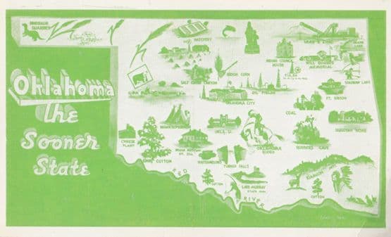 Oklahoma The Sooner State 2x Georgraphy American USA Rare Postcard s