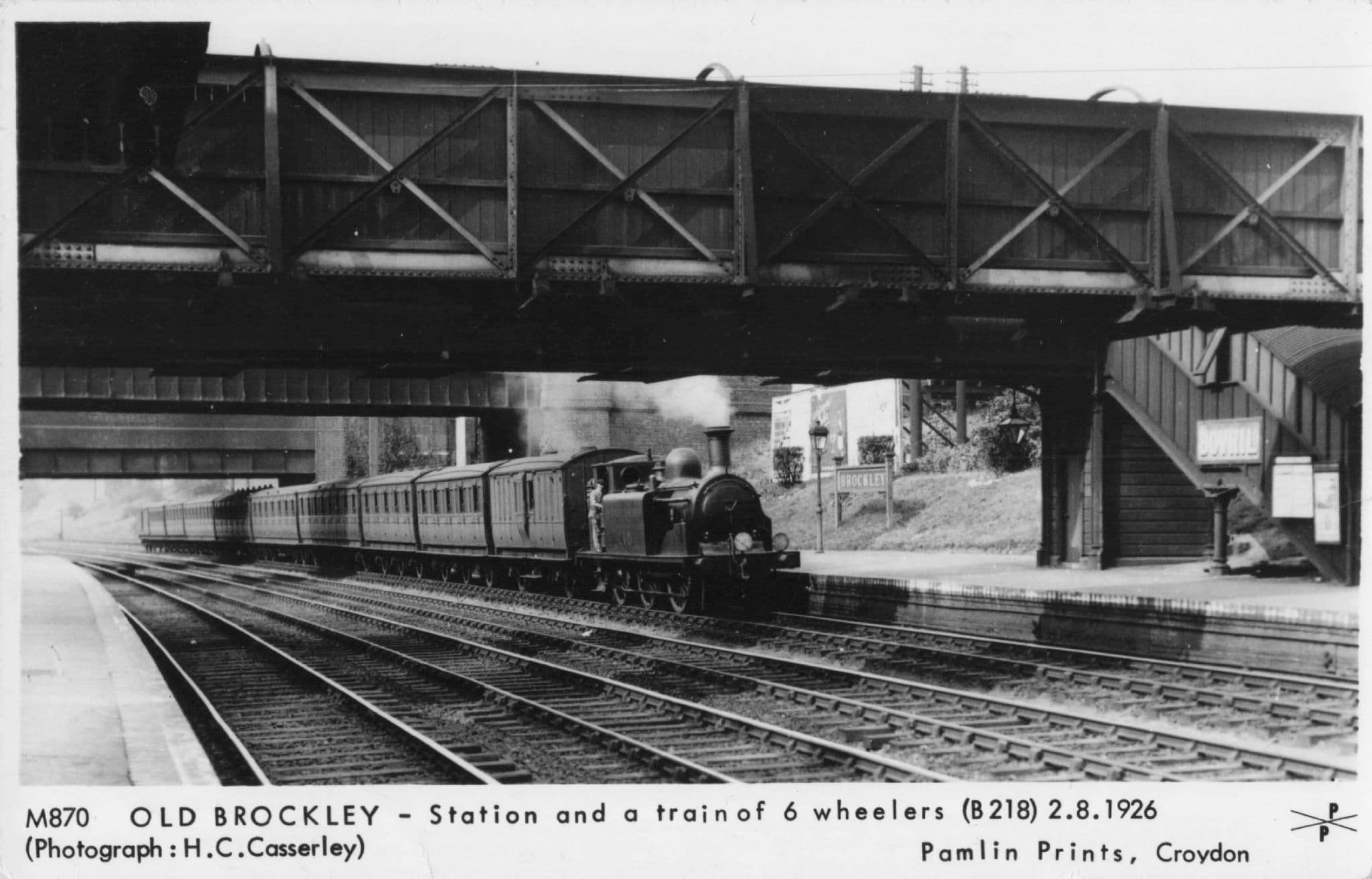 Old Brockley Station 6 Wheeler Train in 1926 Pamlin Prints Railway Postcard