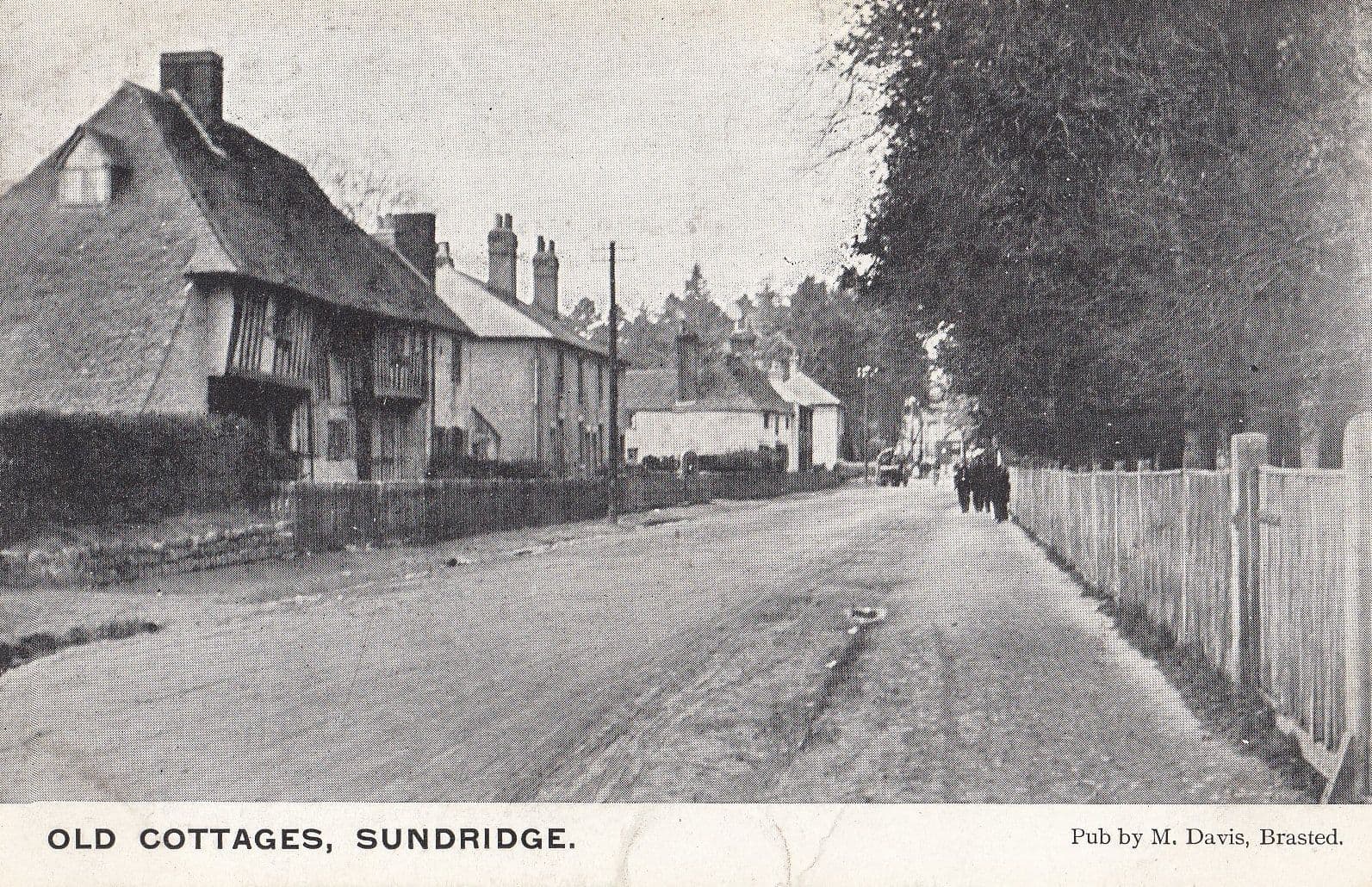 Old Cottages Sundridge Antique Postcard