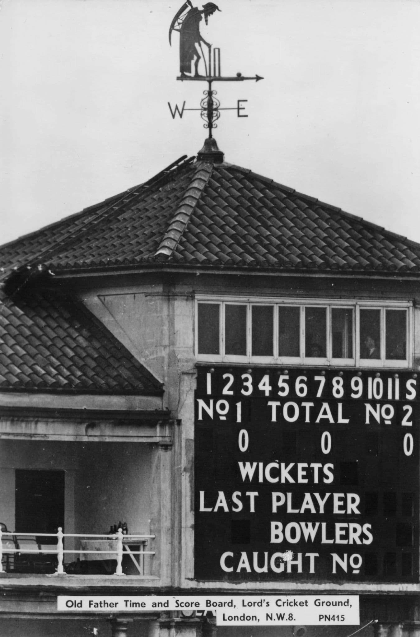 Old Father Time Lords Cricket Ground Vintage London Photo Postcard