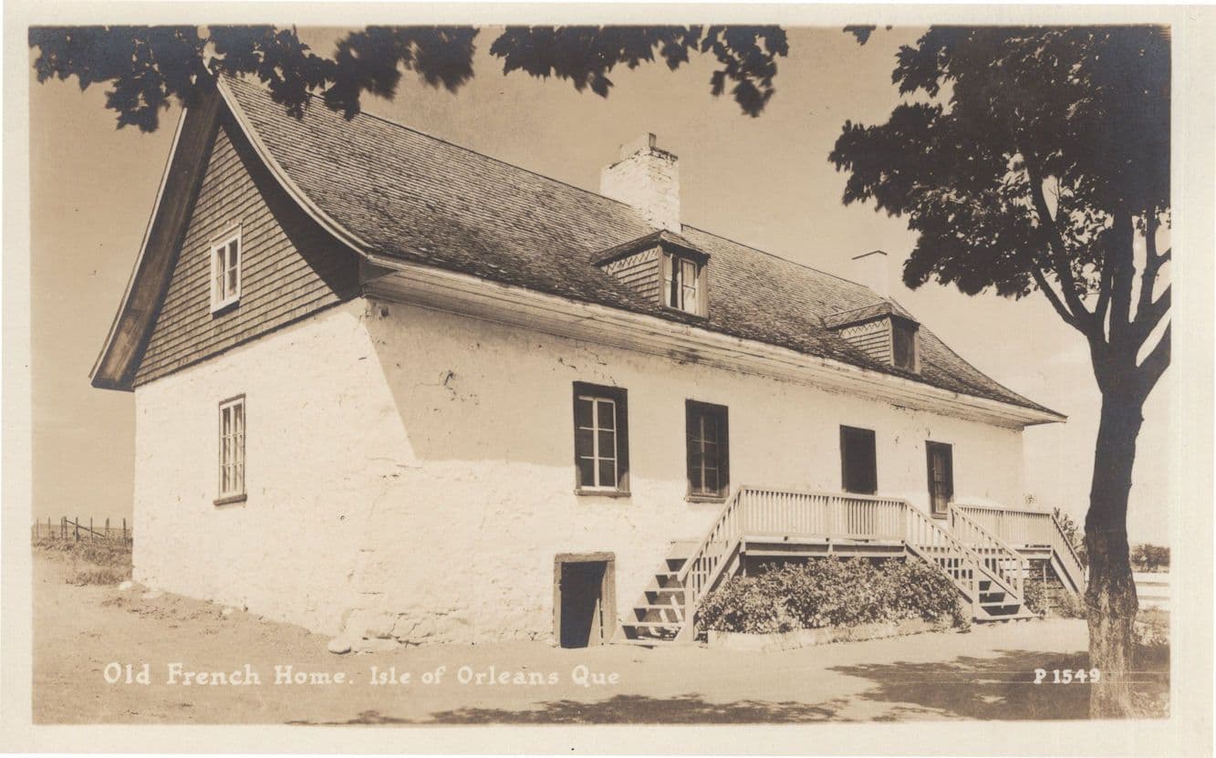 Old French Home Cottage Isle Of Orleans Montreal Antique Postcard