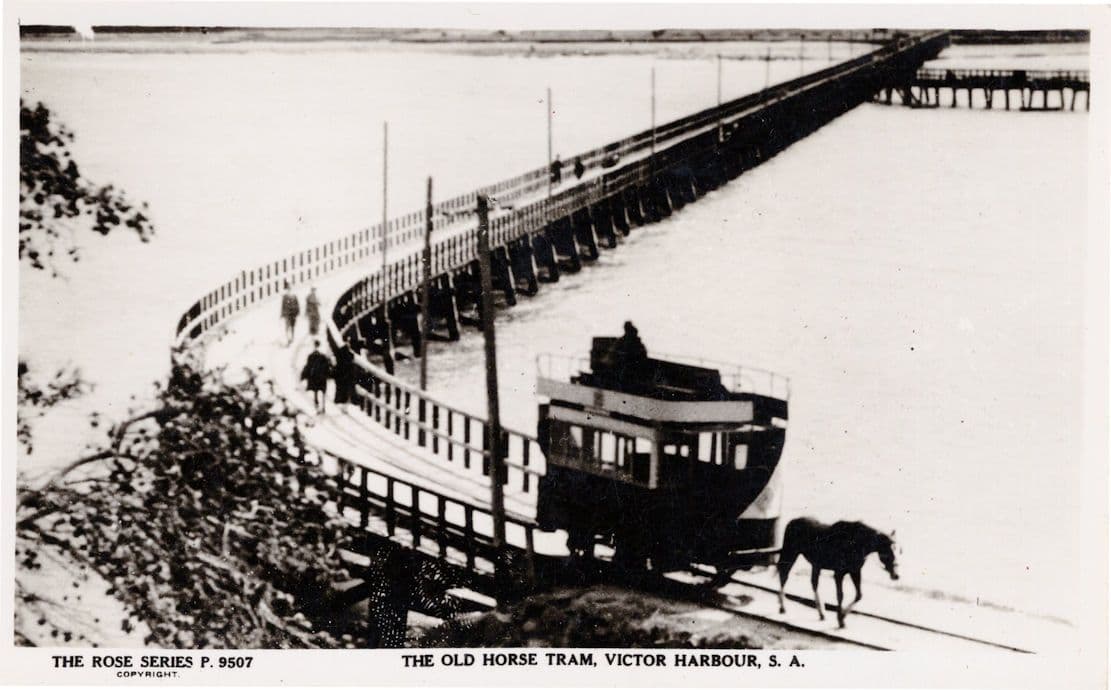 Old Horse Tram Victor Harbour South Australia RPC Postcard