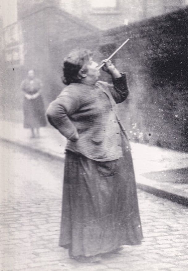 Old Lady With Giant Cigarette Smoking Limehouse London Postcard