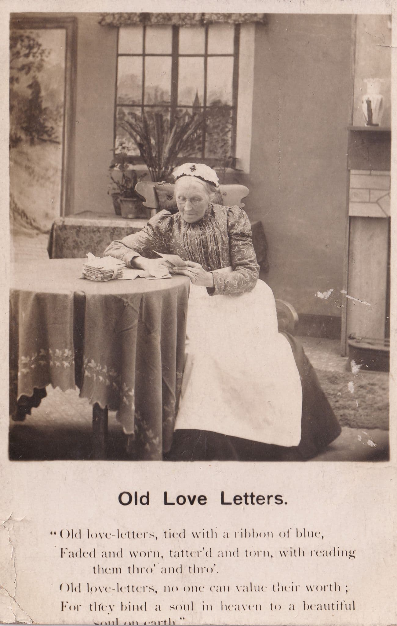 Old Love Letters Grandma Antique Real Photo Poetry Postcard
