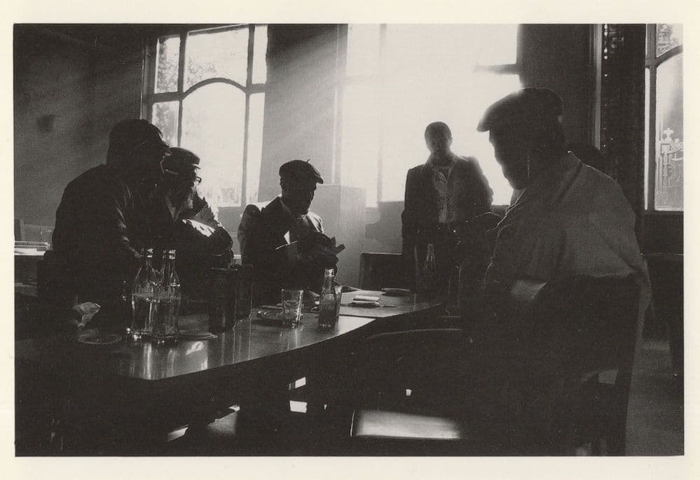 Old Men Playing Dominoes Game Manchester Pub Real Photo Postcard