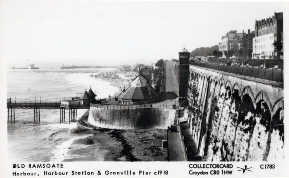 Old Ramsgate Harbour Granville Pier WW1 in 1918 Photo Postcard