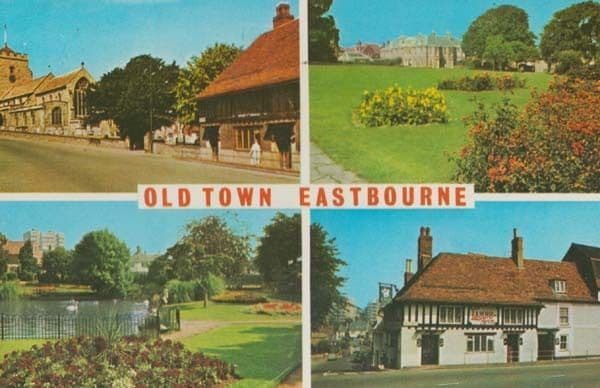 Old Town Eastbourne 1970s Pub Lambe Inn Motcombe Gardens Gilredge Park Postcard