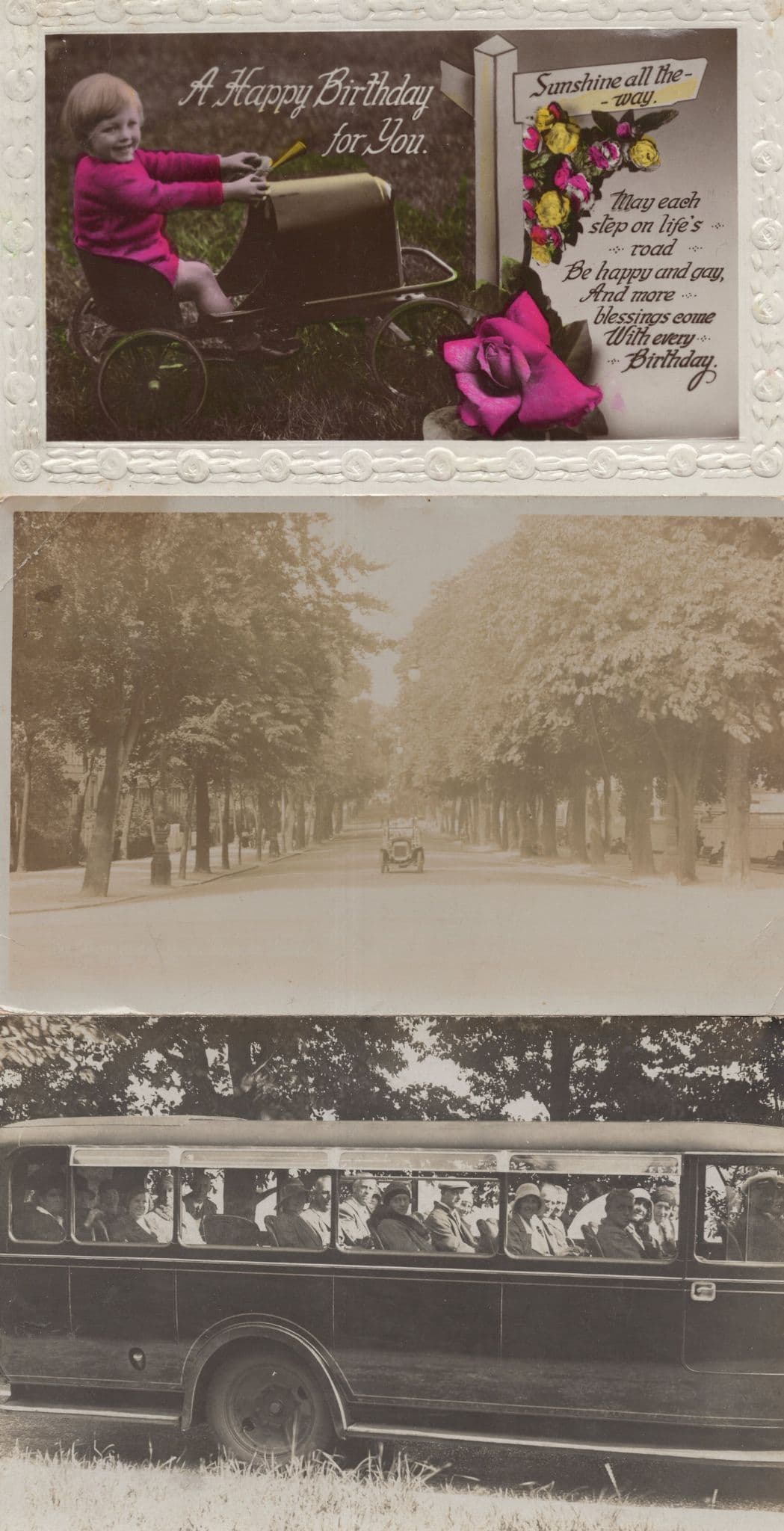 Old Transport Classic Car 3x Real Photo Antique Postcard s