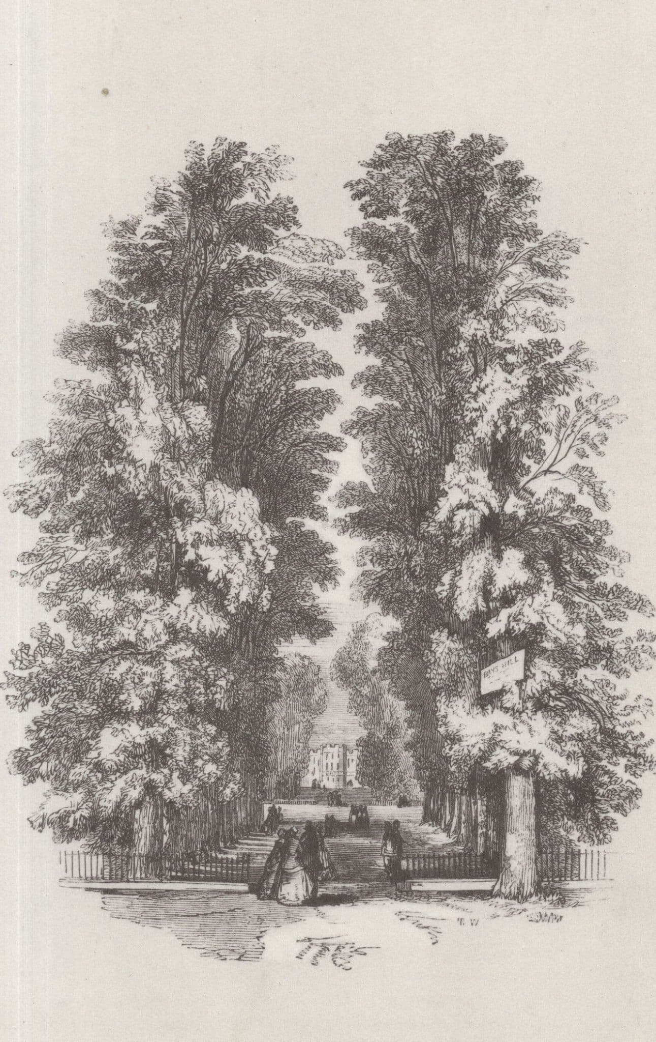 Old Well Walk Cheltenham Gloucester Victorian Painting Postcard