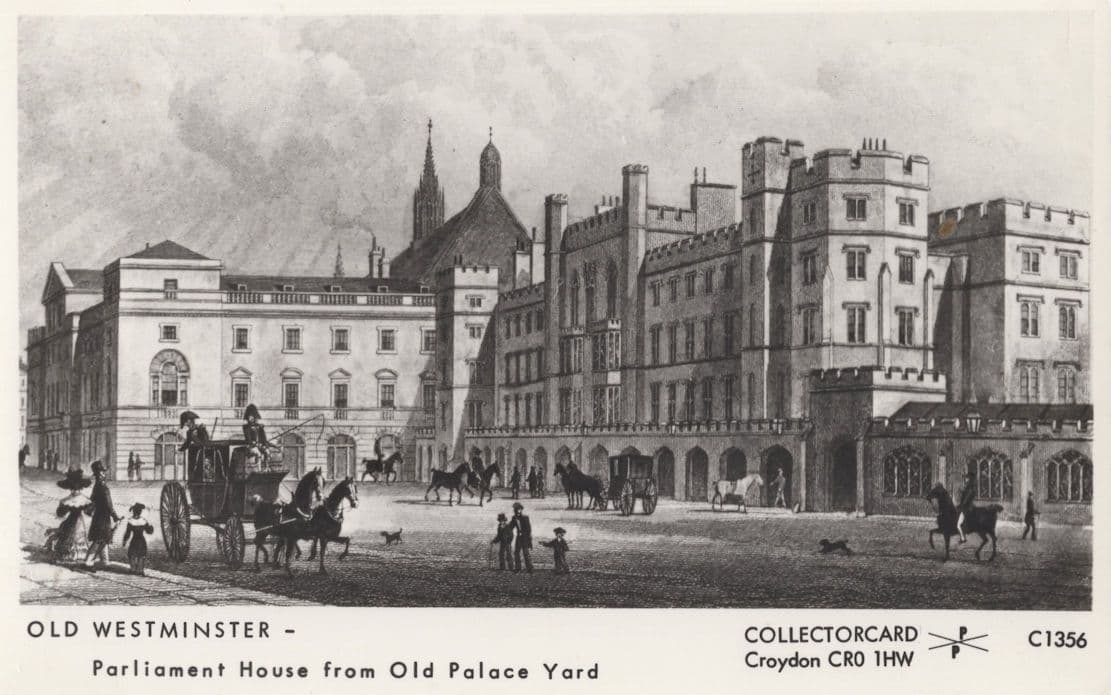Old Westminster London From Palace Yard Painting Postcard