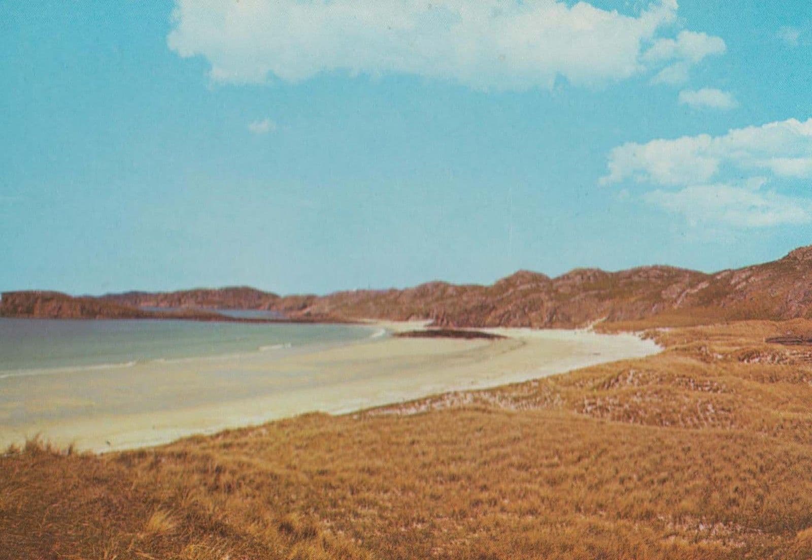 Oldshoremore Sands Sutherland Bathing Picnic Info Rare 1970s Postcard