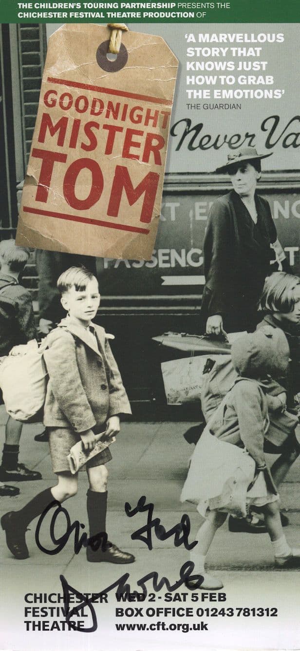 Oliver Ford Davies Star Wars Goodnight Mister Tom Hand Signed Theatre Flyer